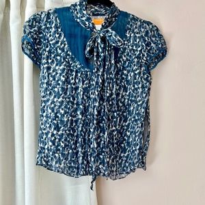 Cynthia Cynthia Steefe 100% Silk Short-Sleeve Blouse - Size 2